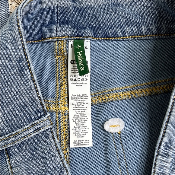 Halara Flex High Waisted Pockets Straight Leg Washed Casual Jeans , 02636266, LG - Picture 4 of 13